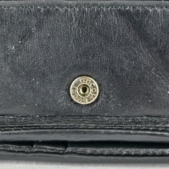 GUCCI VINTAGE MEN'S BLACK LEATHER BI-FOLD WITH COIN POCKET MADE IN ITALY - Picture 8 of 16